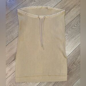 Free People Tan Ribbed Mini Skirt ONE SIZE